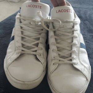 Lacoste White Sneakers with Navy Accent